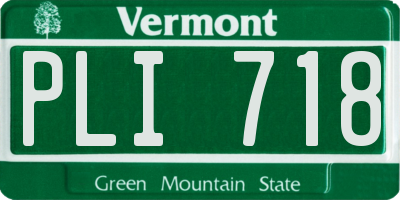 VT license plate PLI718