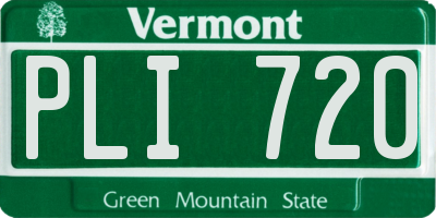 VT license plate PLI720