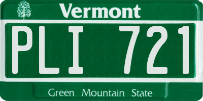 VT license plate PLI721