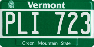 VT license plate PLI723
