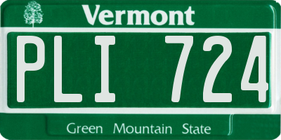VT license plate PLI724