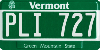 VT license plate PLI727