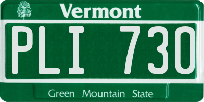 VT license plate PLI730