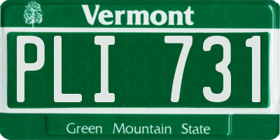 VT license plate PLI731