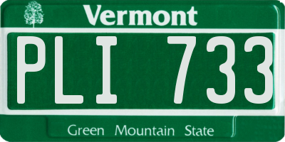 VT license plate PLI733