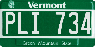 VT license plate PLI734