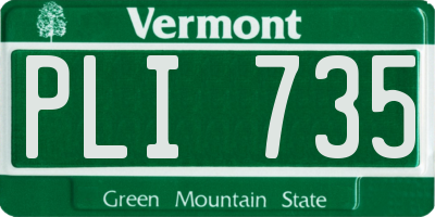 VT license plate PLI735