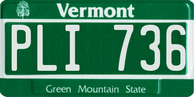 VT license plate PLI736