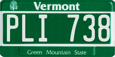 VT license plate PLI738
