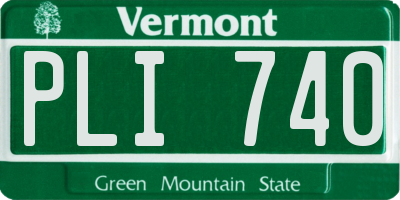VT license plate PLI740
