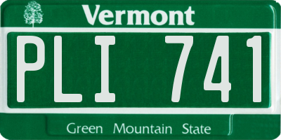 VT license plate PLI741