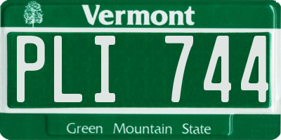 VT license plate PLI744
