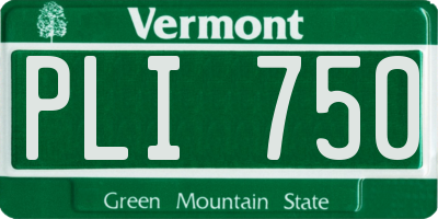 VT license plate PLI750