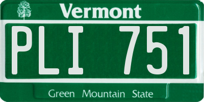 VT license plate PLI751