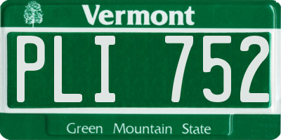 VT license plate PLI752
