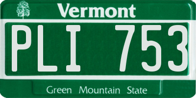 VT license plate PLI753