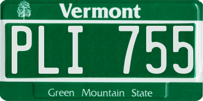 VT license plate PLI755