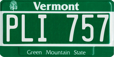 VT license plate PLI757