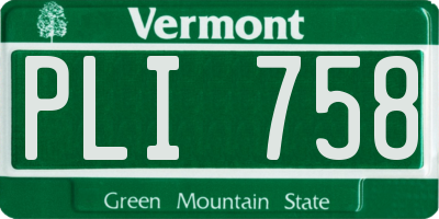 VT license plate PLI758