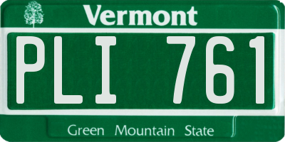VT license plate PLI761
