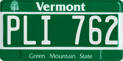 VT license plate PLI762
