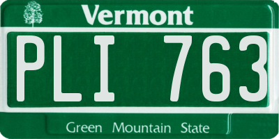 VT license plate PLI763