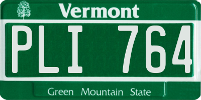 VT license plate PLI764