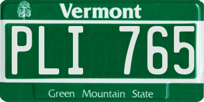 VT license plate PLI765