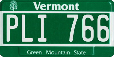 VT license plate PLI766