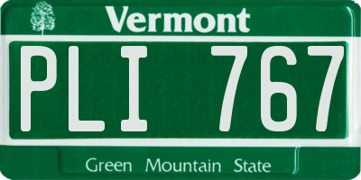 VT license plate PLI767