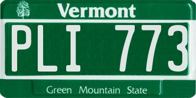 VT license plate PLI773