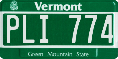 VT license plate PLI774