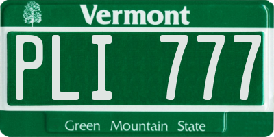 VT license plate PLI777