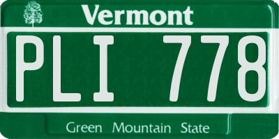 VT license plate PLI778
