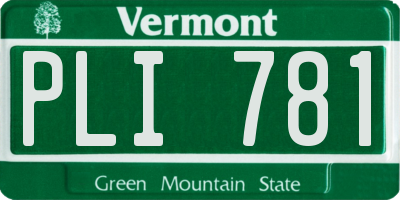 VT license plate PLI781