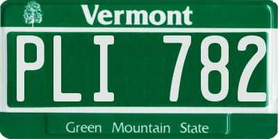VT license plate PLI782