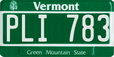 VT license plate PLI783