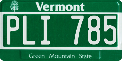 VT license plate PLI785