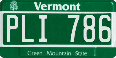 VT license plate PLI786