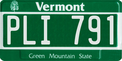 VT license plate PLI791