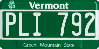 VT license plate PLI792