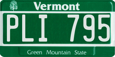VT license plate PLI795