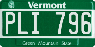 VT license plate PLI796