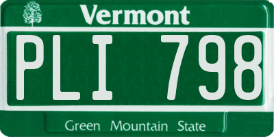 VT license plate PLI798