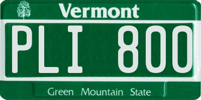 VT license plate PLI800