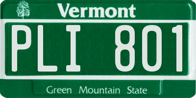 VT license plate PLI801