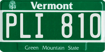 VT license plate PLI810