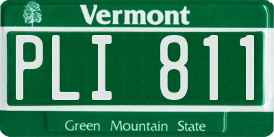 VT license plate PLI811