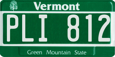 VT license plate PLI812