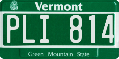 VT license plate PLI814